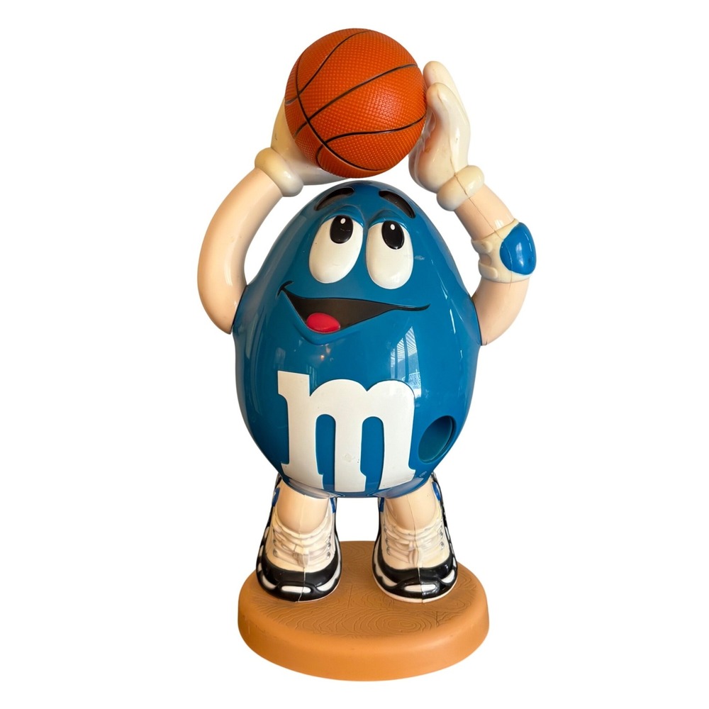 RARE VINTAGE M&MS BLUE BASKETBALL PLAYER CANDY‎ DISPENSER 13" TALL